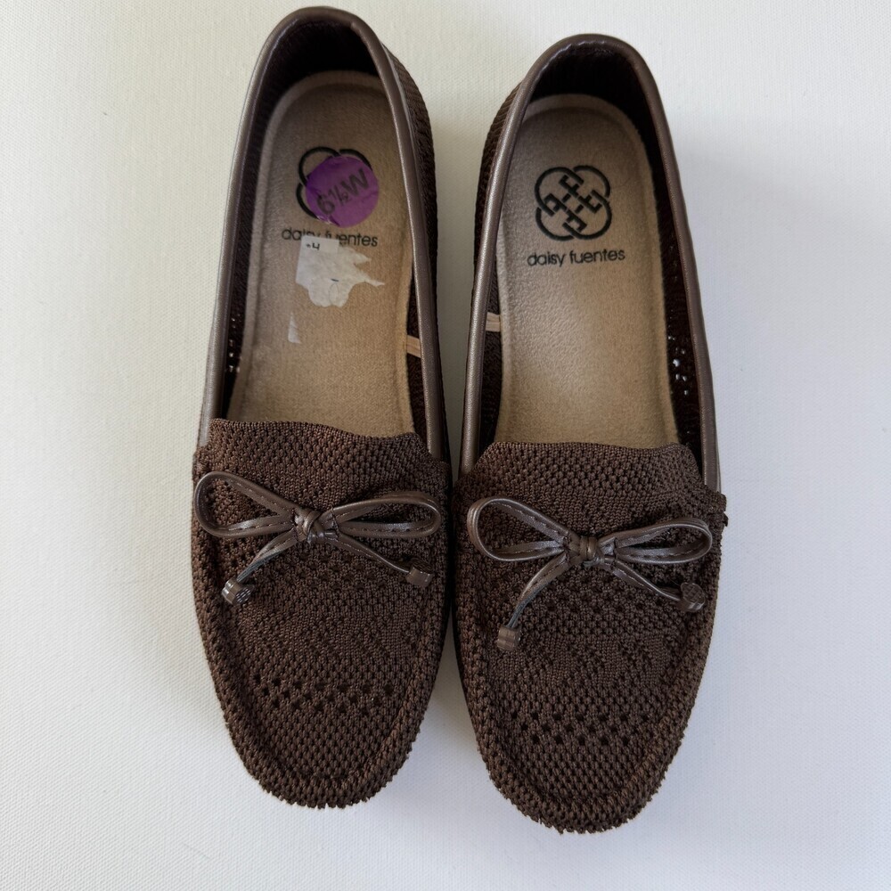 Daisy Fuentes Brown Knit Moccasin-Style Loafers, Women's Sz 6.5W, NWOT - Picture 10 of 12